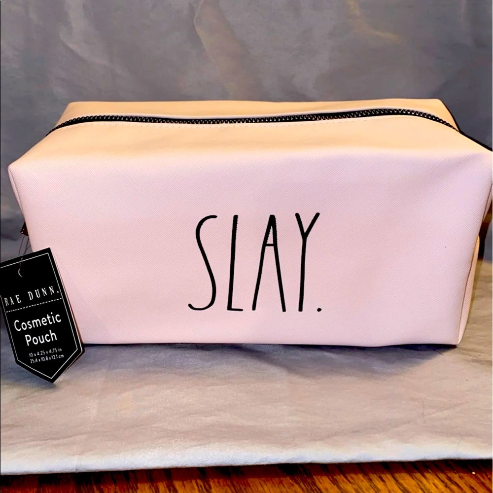 New Rae Dunn, pink, SLAY, cosmetic bag
